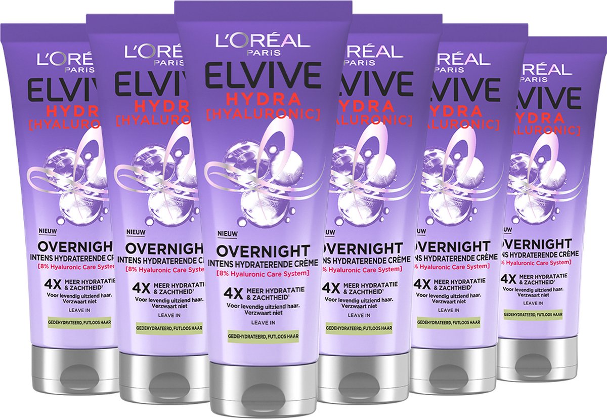 Bol.com 6x L'Oreal Elvive Leave In Creme 200 ml Night Cream aanbieding