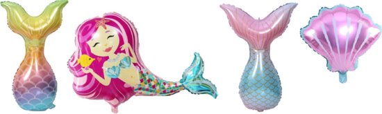 Set zeemeermin ballonslinger en achtergrond Onder de zee Verjaardagsdecoratie voor meisjes Kleine zeemeermin Thema feestartikelen - Nederland