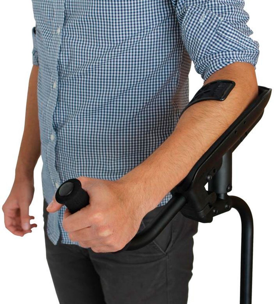 Goedkoopste KMINA Pro Crutch - Onderarmkruk - Kruk voor één arm - Elleboogkruk - Kruk met onderarmschaal - Links