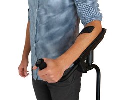 KMINA Pro Crutch - Onderarmkruk - Kruk voor één arm - Elleboogkruk - Kruk met onderarmschaal - Links