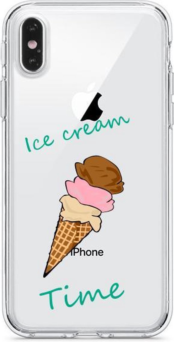 Apple Iphone XR transparant siliconen ijsco hoesje - Ice Cream Time