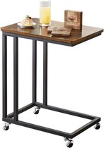 O'DADDY® Bijzettafel - bijzettafel op wieltjes - bijzettafel met wieltjes - Bijzettafel bank – Bijzettafels - Bijzettafeltje - Tafeltje - Banktafel - Laptoptafel - Koffietafel - Tafel - Bruin - Bijzet Tafel - Sidetable met Wielen - 50 x 35 x 55 cm