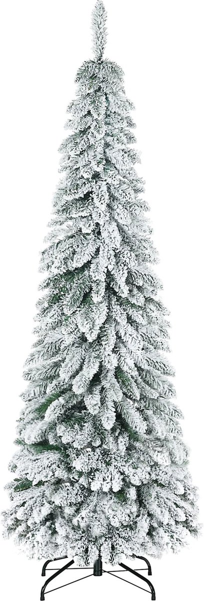 Trovado® Kunst Kerstboom - Smal Model Kerst Boom - Doorsnede 74CM - 180CM Hoog - Met Sneeuw - Opvouwbaar - 3 Delen -