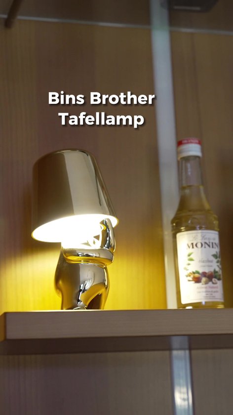 Luxus Lampe de table sans fil rechargeable Bins Brother - Or - Set de 5 - Lampe de table décorative - Lampe de nuit - Lampe de table de chambre - Lampe de bureau - LED - Tactile - Intensité variable - Sans fil - Fonctionne sur piles