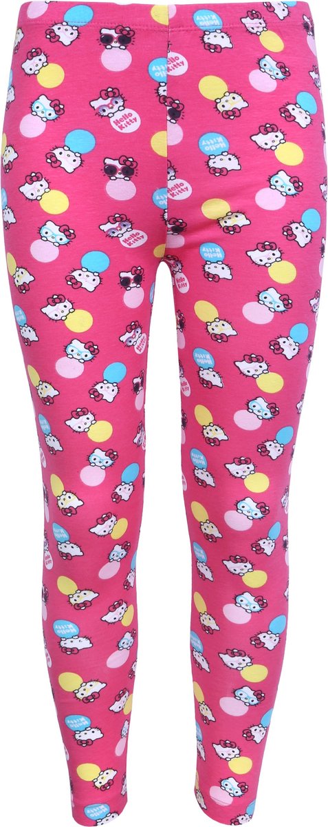Lange roze meisjeslegging met een terugkerend patroon - Hello Kitty