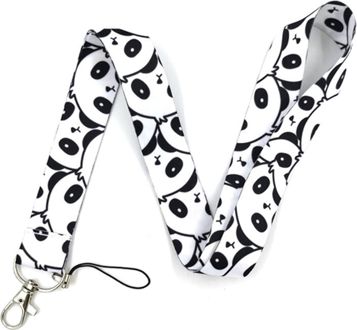 Travel Cords - Keycord Panda - stevig lanyard - sleutelhanger - sleutelkoord - met telefoonkoord - sleutels