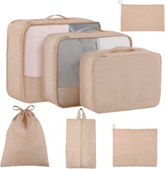 Swissbex 8-delige Zwarte Packing Cubes Set: Optimaliseer je Inpakken