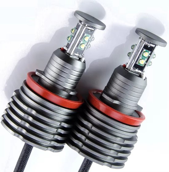 Kit 2 Luci Angel Eyes LED H8, 7000K, Per BMW Serie 1, 3, 5, 6, X5, X6, Z4 - Plug And Play