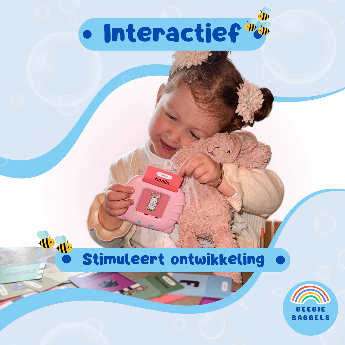 Beebie Babbels - De Taalbuddy - Blauwe Variant - Woordjes Leren - Het Spel om Nederlandse Woordjes te Leren - Educatief Speelgoed - Leer Nederlands - Montessori Speelgoed - Taalontwikkeling - Cognitieve Vaardigheden - Pratende Flitskaarten — afbeelding 13