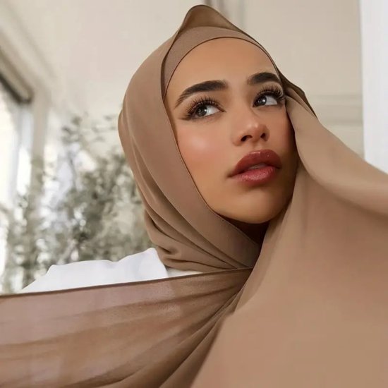 Foulard Nivard - Hijab - Femmes - Abaya - Écharpe - Vêtements islamiques - Vêtements musulmans - Alhamdulillah - Beige