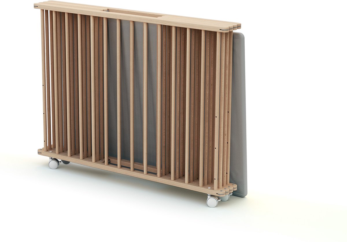 WEBABY Houten opvouwbare kinderbox CALI Beuken onbewerkt 70 x 100 cm – foto 4