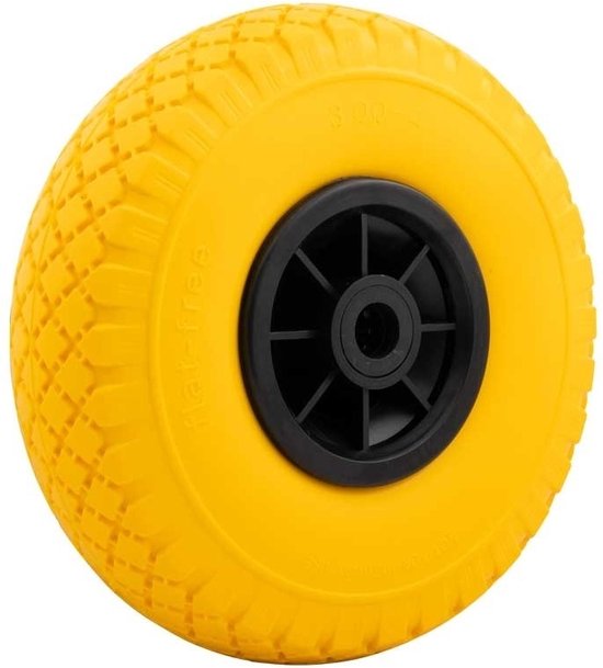 Roue de diable MESO - Bolderkarwiel 3.00-4 - Anti-crevaison (PU) Jaune/ Zwart - Capacité de charge 125kg