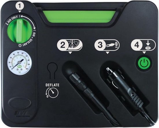 TERRA S T56000 T56000Reifenreparatur-Kit, Mobil-Kit, Notfallausrüstung, mit Dichtmittel und Reifenpumpe, geeignet für Autos und andere Kfz, Reparatur in 15 Minuten