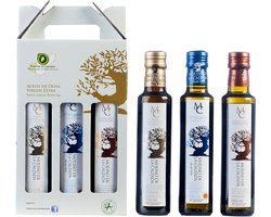 Cadeauset - Premium Extra Vierge Olijfolie, Koude Extractie, 3x250mL: D’Origen Picual-Lucio, Speciale Selectie Picual-Lucio-Arbequina, Arbequina - Spaanse Olijfolie