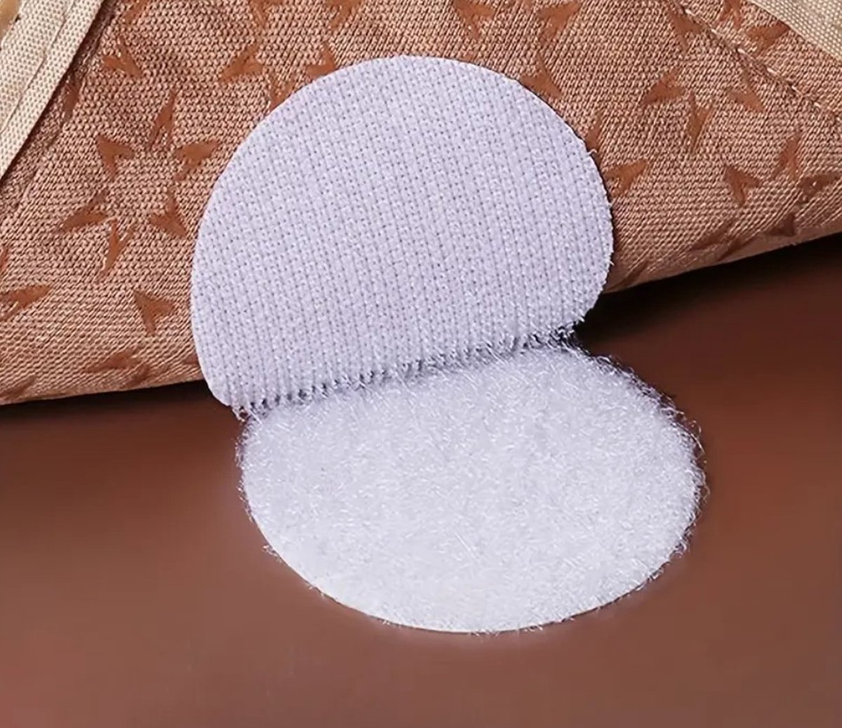 5 Paar - Sterk Zelfklevend Dubbelzijdig Klittenband - diameter 5cm - wit - Rond - Zelfklevend Tape - Anti curling tapijt - Tapijttape - Tape voor deurmat - Antislip