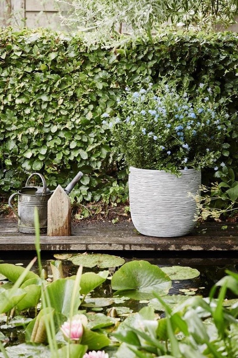Capi Europe Flower Pot bowl Rib NL - 35x34 - Ivory