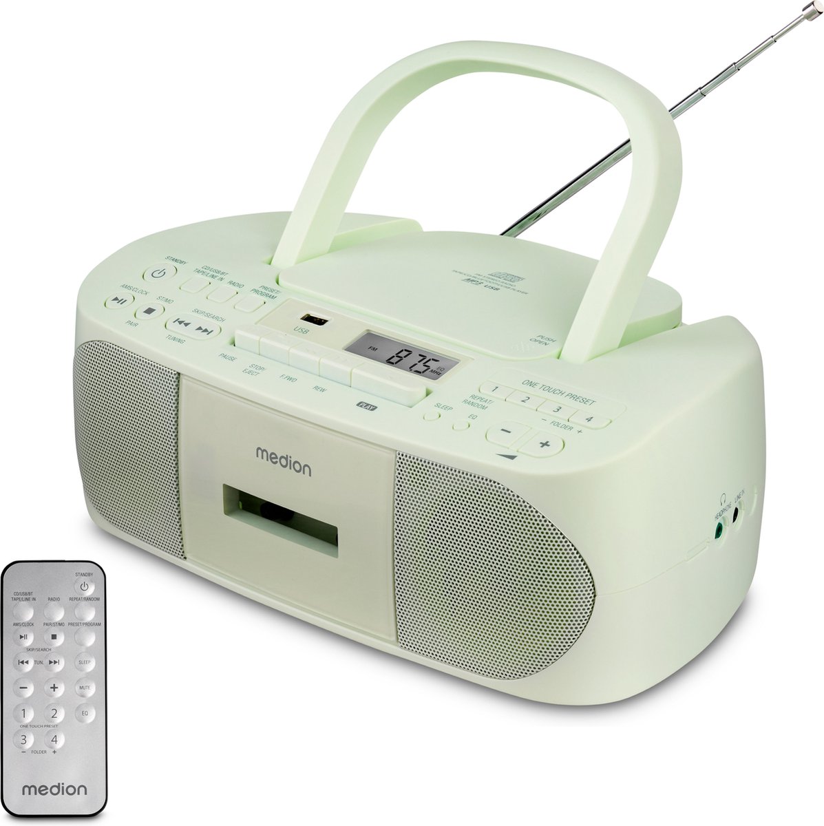 Radio stéréo MEDION E65010 (Lecteur CD, Cassette, Connexion USB, entrée