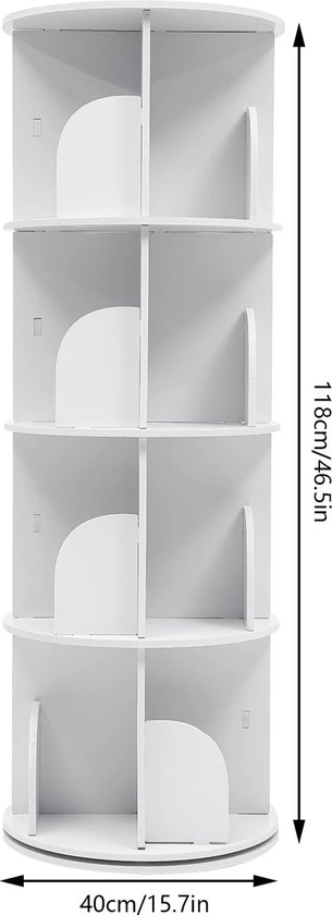 Roterende Boekenplank Kind, Opbergorganizer for 5 Tier Hoge Plank, Multifunctionele 360 Graden Roterende Boekenkast Vloerstaande Hoekplank Opbergrek for Thuis Woonkamer Kantoor (Color : Wood color Roterende Boekenplank Kind, Opbergorganizer for 5 Tier Hoge Plank, Multifunctionele 360 Graden Roterende Boekenkast Vloerstaande Hoekplank Opbergrek for Thuis Woonkamer Kantoor (Color : Wood color