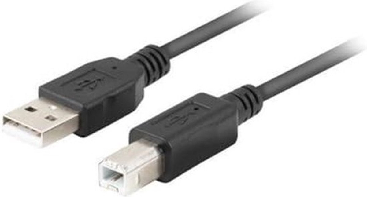Lanberg USB A auf USB B Kabel CA-USBA-15CU-0010-BK Schwarz 1 m