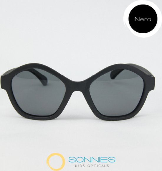 Sonnies - Kinderzonnebril Milano Nero - Leeftijd 3-5 jaar - gepolariseerde glazen voorzien van UV400 bescherming - lichtgewicht frame - buigzaam en flexibel - jongens en meisjes - kinder zonnebril - kleur zwart van Sonnies — afbeelding 2