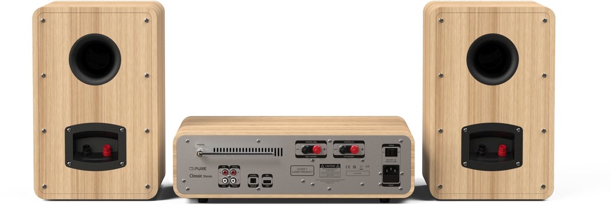 Pure Classic Stereo Cotton White/Oak EU/UK