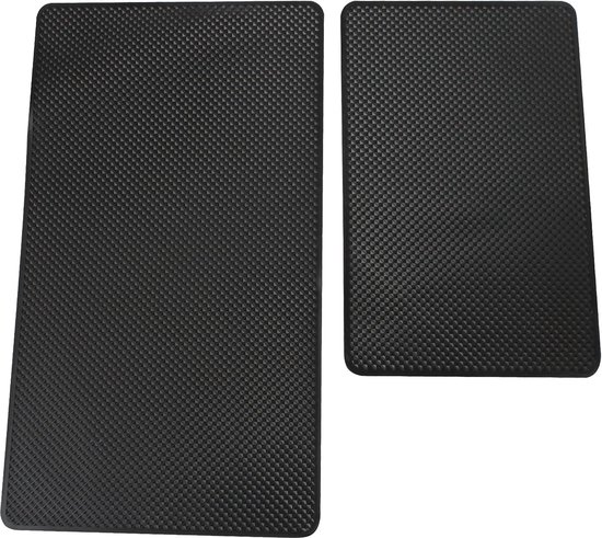Foto: 2 delige anti slip mat voor dashboard siliconen rubberen pad voor telefoons en sleutels 27x15cm 19x12cm 
