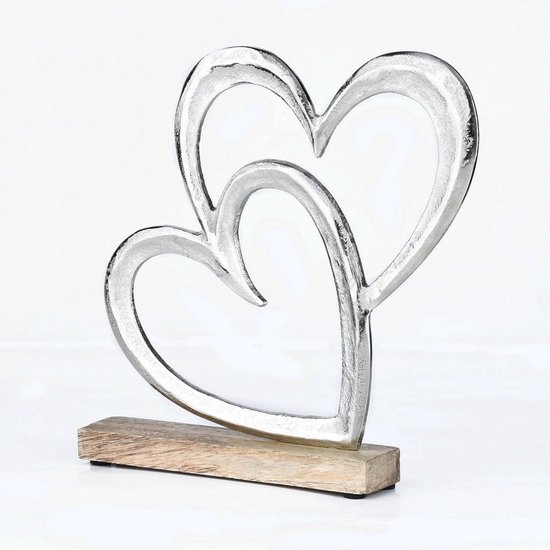 Decoratieve hartvormige staanders set van 2 - 20 cm groot voor tafeldecoratie en vensterbankdecoratie van deco — afbeelding 4