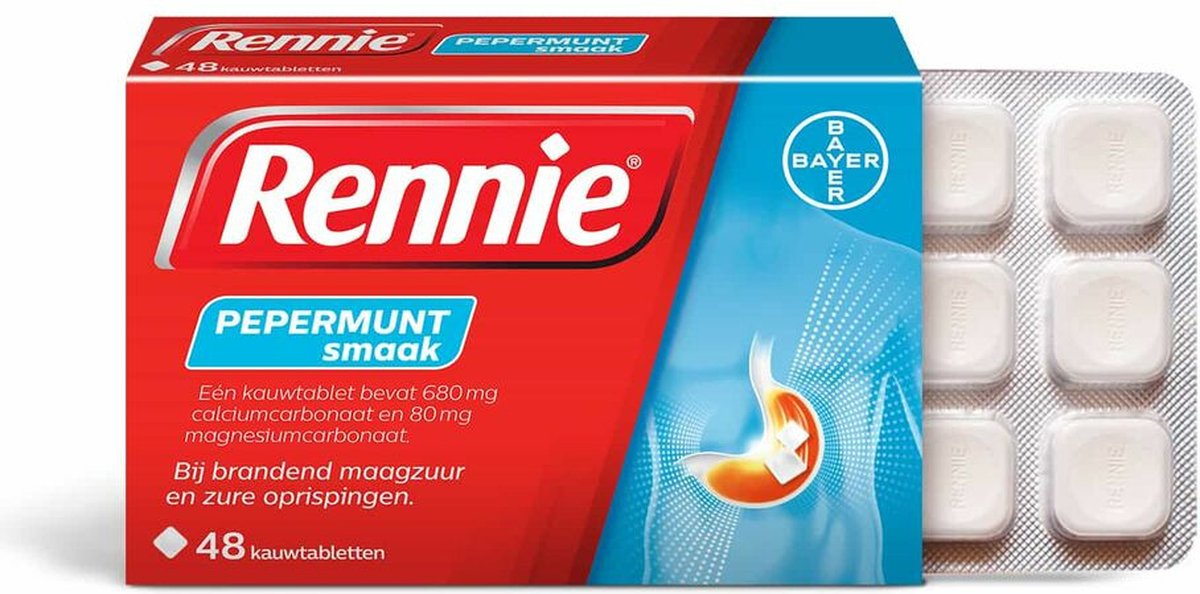 Goedkoopste Rennie Pepermunt Kauwtabletten - 2 x 48 tabletten