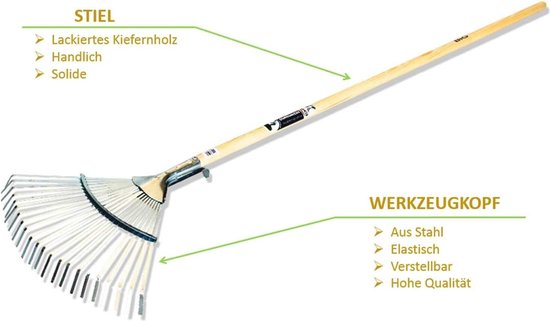 Lange Bladhark van Grenenhout met Verstelbare Tanden - Tuinwerkzaamheden Gemakkelijk Gemaakt van TalenTools — afbeelding 3