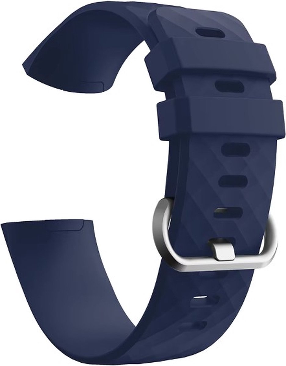 Go Go Gadget - Wafelband - geschikt voor Fitbit Charge 3 Sport - Blauw - SM