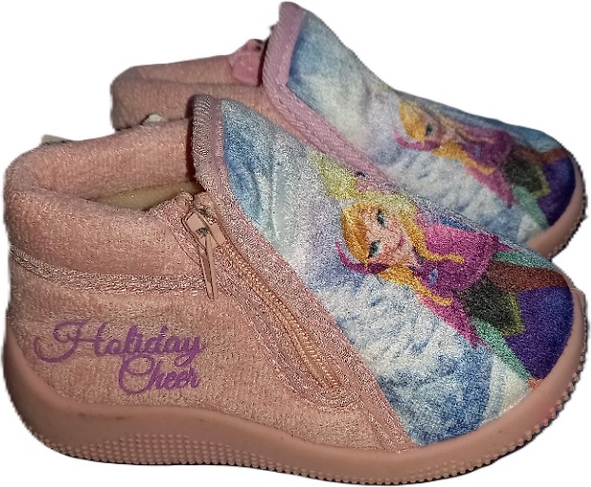 Disney Frozen pantoffels sloffen roze rits rubberen zool