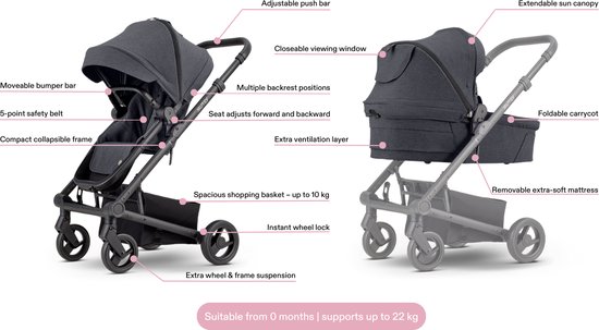 Mutsy Nexo Plus 3-in-1 Kinderwagen - REISWIEG en ZITJE INBEGREPEN - Lichtgewicht Frame - Hazel van Mutsy — afbeelding 3