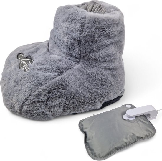 Luxema Elektrische Voetenwarmer - Draadloos - Wasbaar - Voetenkruik - Warmwaterkruik - Grijs
