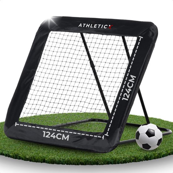Athleticx Rebounder Voetbal Pro – 124 x 124 cm – Verstelbare Rebounder – Voetbal Trainingsmateriaal - Kickback – Voetbal Bouncer – Tchouk – Exit Rebounder – Voetbal Trampoline – Voetbaldoel - Voetbal Spullen – Voetbal / Volleybal / Handbal