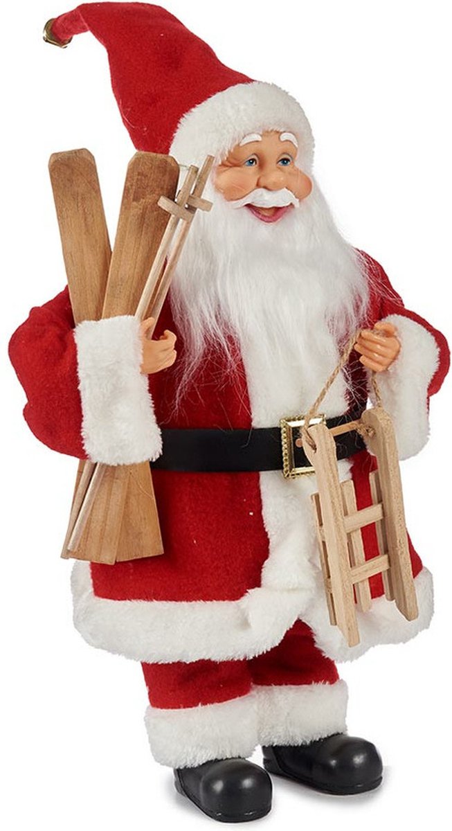 Krist+ Kerstman decoratie pop - 22 x 17 x 40 cm - polyester - staand - kerst figuur/beeld