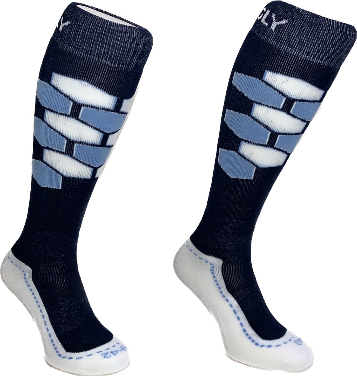 Hingly Skisokken HexaSki Blauw-Wit 43-46