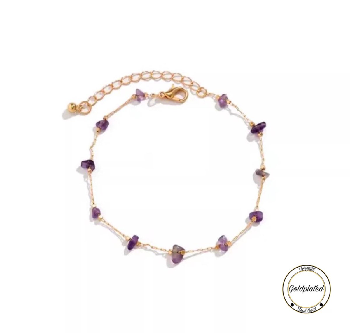 Amethist Enkel band | Goldplated | Goudkleurig | Amethist Steen