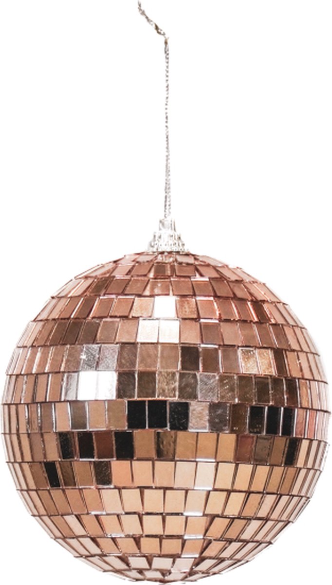 Housevitamin Discobal - kerstbal- Xmas ball - Rose goud - 10x10x10 cm 2 stuks