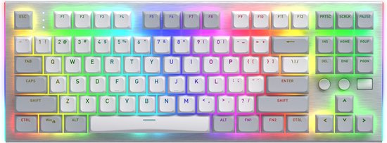 HATOR Gravity TKL toetsenbord Gamen USB QWERTY Amerikaans Engels Wit