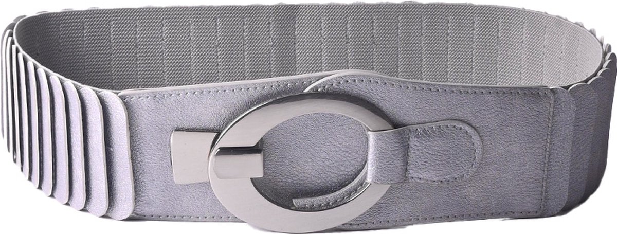 Giuliano kunstlederen oval riem - Metallic - Zilver - Dames