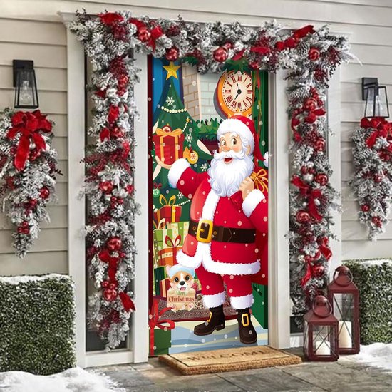 Weihnachtsbanner Mit Schneeflocken & Weihnachtsbaum – 180 X 30,5 Cm, Polyester, Für Veranda & Innenbereich