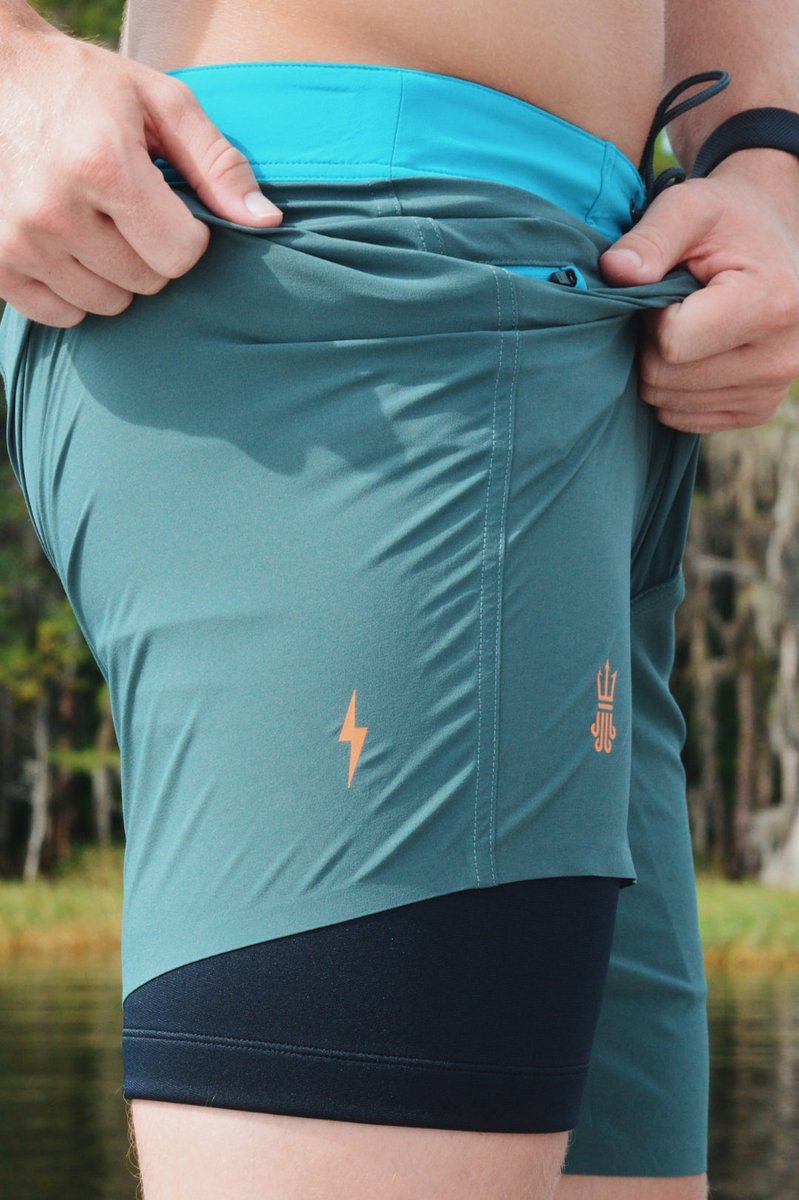 Driftline Boardshort Heren - Zwembroek met wetsuit voering - Sunset Grey - Maat 34