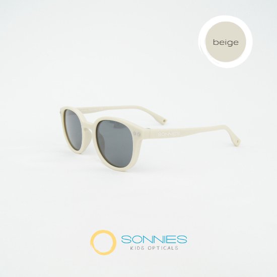 Sonnies - Lunettes de soleil Kinder Palermo Beige - Âge 7-12 ans - verres polarisés avec protection UV400 - monture légère - pliable et flexible - garçons et filles - lunettes de soleil pour enfants - couleur beige foncé