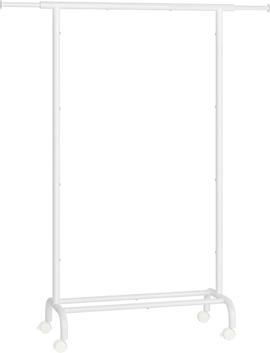SONGMICS Kledingrek op wielen, robuuste kledingstang, 45 x (92-132) x 161,5 cm, met uitschuifbare ophangstang, draagvermogen 100 kg, eenvoudige montage, draagbaar, Jelly Pink HSR013R01