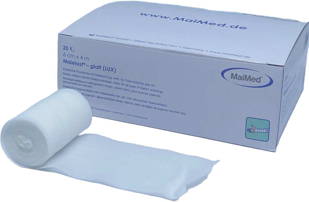 Goedkoopste Maielast-glatt 6cm x 4m fixatie bandage - gaasverband