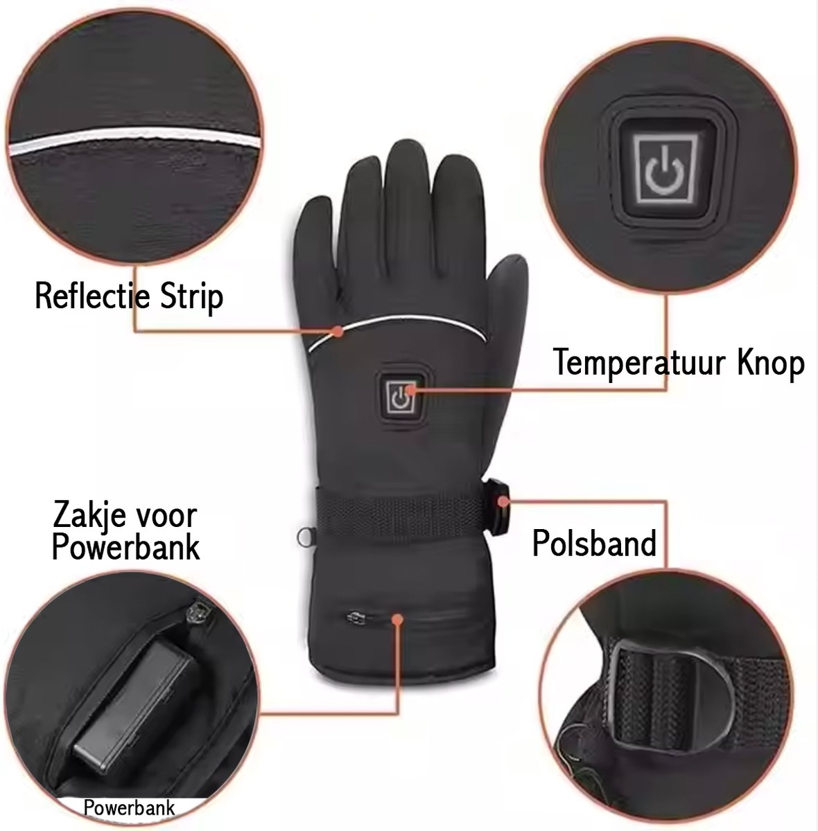 CHEWYNP Verwarmde handschoenen, met 5v 5000 MAH elektrische oplaadbare batterij verwarmingshandschoenen voor mannen vrouwen, winter motorfiets rijden jacht vissen ski sneeuw wanten handwarmer