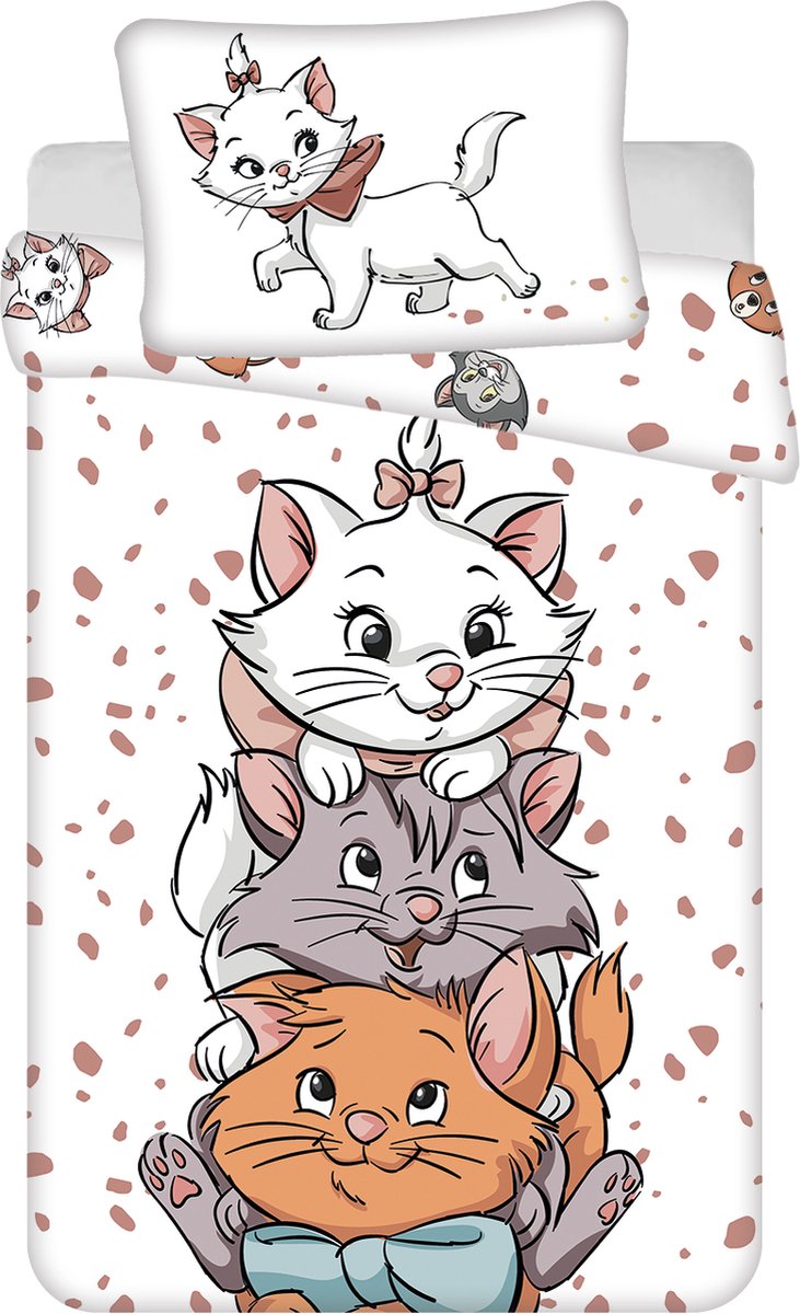 Disney Aristocats BABY Dekbedovertrek, Vriendjes - 135 x 100 + 40 x 60 cm - Katoen