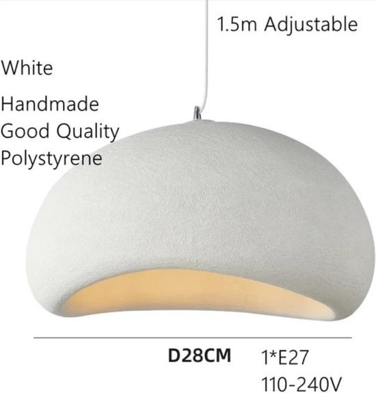Hanglamp minimalistisch van - 1 lichtbronnen - L.90 x H.150 cm - zwart