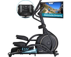 Skandika crosstrainer Carbon P30-S - Elliptische trainer voor thuis, met helling, tot 150 kg, 32 weerstandsniveaus, Bluetooth, app compatibel | Fitnessapparaat, trainingsapparaat voor duurtraining