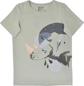 HEBE - T-shirt - neushoorn - kaki - Maat 110/116